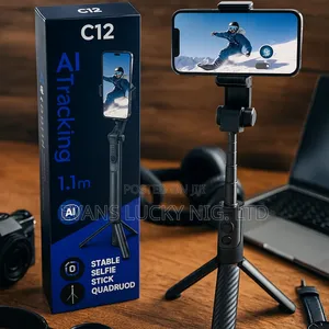 C12 Selfie Stick Tripod (Auto Face Tracking)