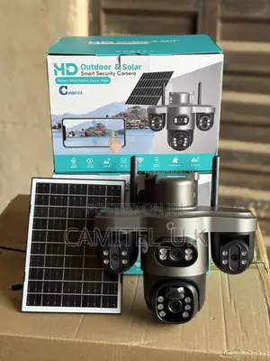 V380 Pro Triple Lens Solar Security PTZ Camera