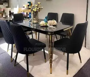 Imported Quality Classic Marble Dining Set by 6