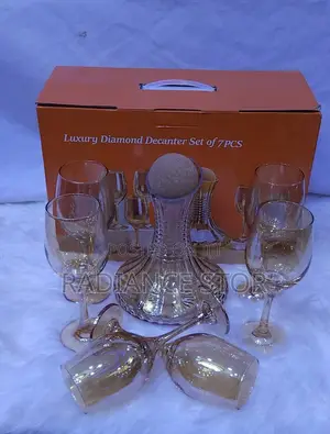 Amber Luxury Wine Glass With Decanter Set