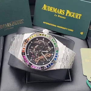 Rainbow Audemars Piquet Silver Skeleton Automatic Wristwatch