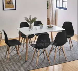 6 Quality Wood Leg Chair and Table