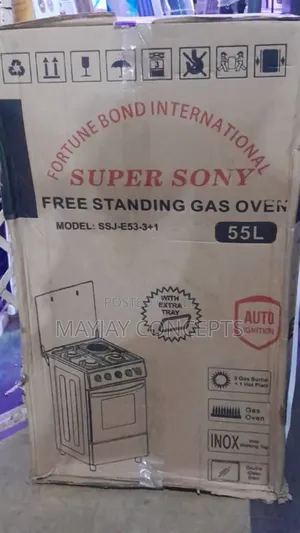 Supersony Standing Gas-3 Burners+1 Electric Hotplate and 55l Oven