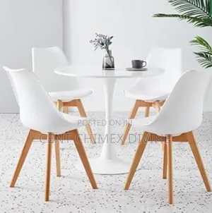 All White Quality Chair and Table Dinning Set