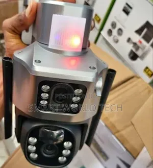 Dual Lens Indoor/Outdoor Security Surveillance Camera Sim Enable