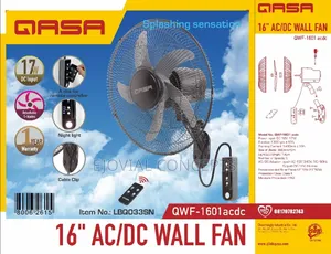 Qasa 16" Ac/Dc Wall Fan With Remote Control – Model QWF-1601acdc