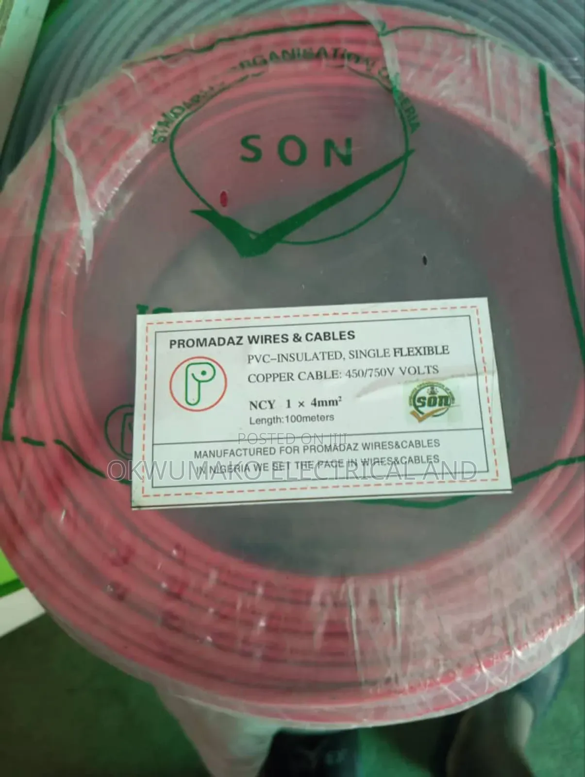  4mm Single Flexible Cable by 100meter
