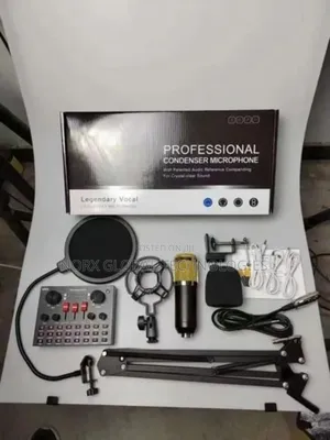 Professional Podcast Condenser Microphone With Sound Card
