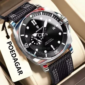 Black Strap Poedagar Watch