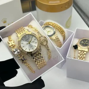 Female Watch and Bracelet White Face Dial