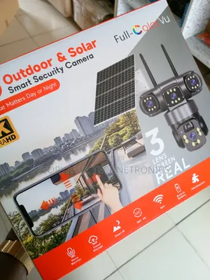 V380 3 Lens Solar Powered CCTV Camera