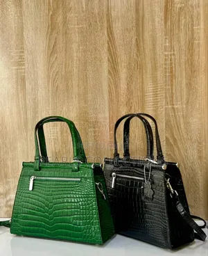 Luxury Croc Medium Handbag in Green and Black