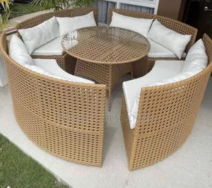 Luxury Rattan Round Dining Set