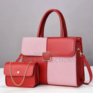 Red Leather 2 in 1 Handbags