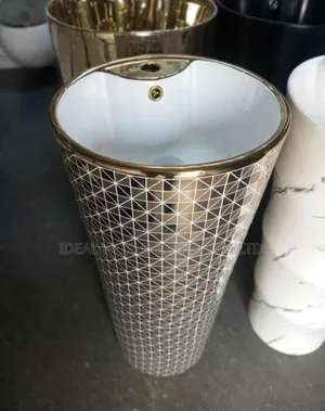 Gold and White Design Wash Hand Basin