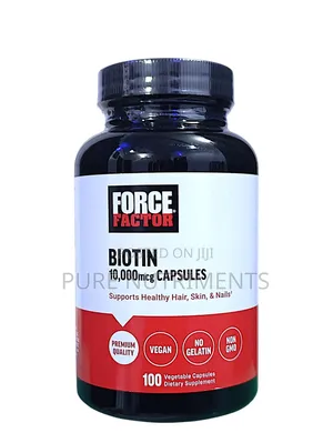 Force Factor Biotin 10,000mcg 100 Capsules - For Hair, Skin and Nails