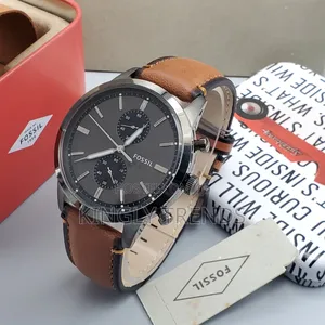 Fossil Leather Wright Wristwatch