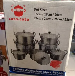 Coto-Coto 14-Piece Aluminum Stock Pot Set.