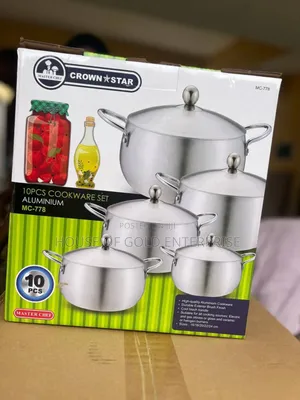 Crown Star Master Chef 10-Piece Aluminum Cookware Set, Model Mc-778.