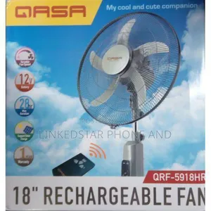 Qasa 18 Inches Rechargeable Standing Fan With Usb