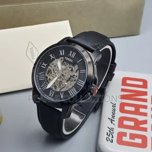 Fossil Automatic Black Leather Watch