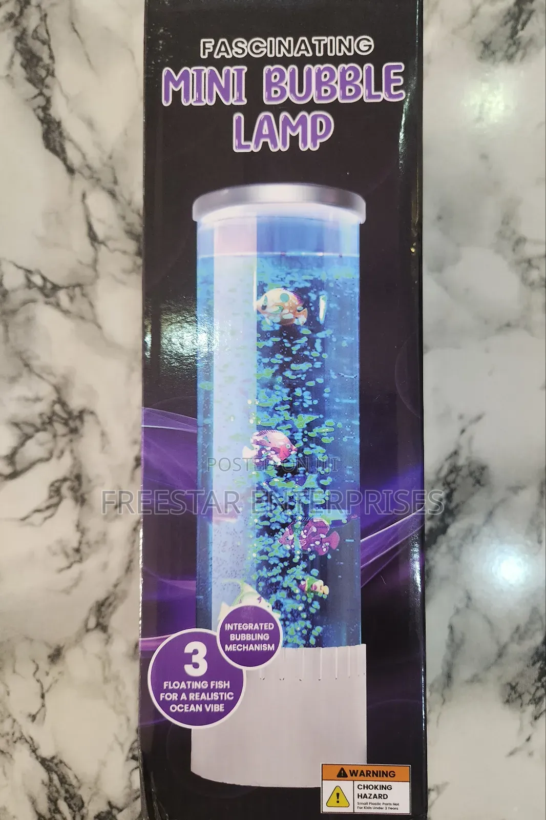 Rotating Fish Acquarium. Mini Bubble Lamp.