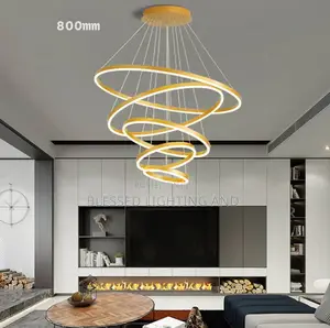 Size 800mm Led 5 Rings Staircase, Living Room, Hotel Lobby, Villa Rest