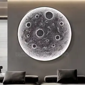 Size 1000mm Decor Wall Lamp 3d Dimensional Relief Crater Moon