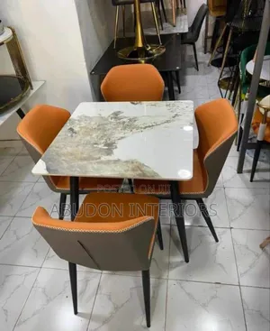 Orange And Gray 4 Seater Dining Set