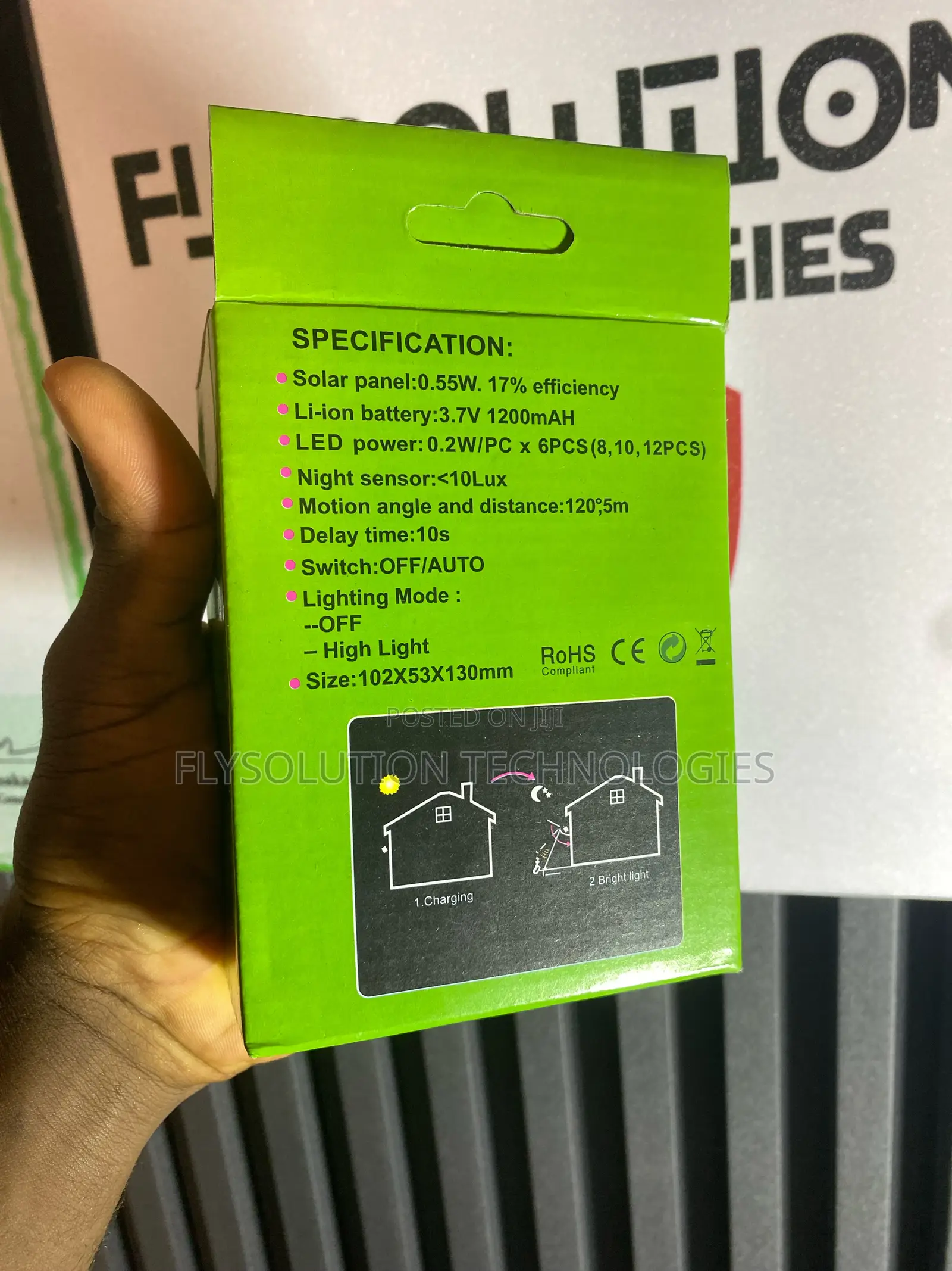 Solar Powered Pir Motion Sensor Led Wall Light