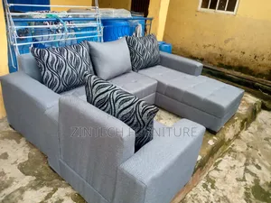 L Shape Sofas and a Single Seater Couch Gray