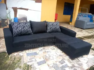 Black Color L Shape Couch