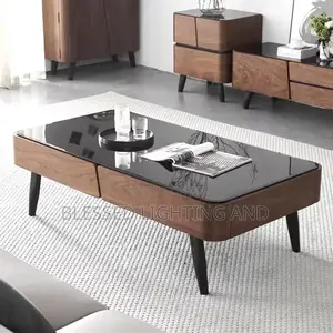 Nordic Modern Glamtempered Glass Center Coffee Table for Living Room