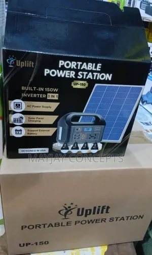 Uplift 150w Portable Power Station With Panel+4-Bulbs-Laptop,Tv,Fan