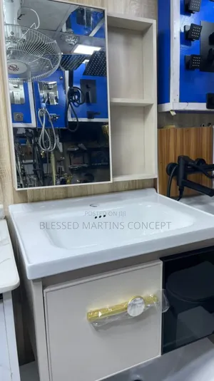 60cm Imported Cabinet With Cupboard Basin and Mirrors