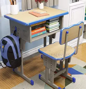 School Children Desk Set, a Set of Table and Chair, It Is Adjustable