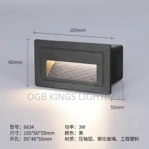 Ip65 Led 3w 6w Step Light Outdoor Wall Lamp Waterproof Recessed Indoor