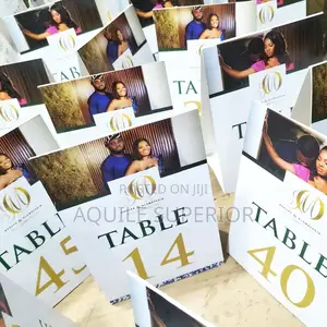 Custom Printed Table Tag Tent Cards for Events and Weddings in Lagos