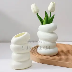 Tulip Artificial Flower Vase Pink Flowers Table Decoration