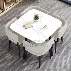 Modern Italian Acrylic Four Seater Dinning, Kitchen, Balcony Table Set