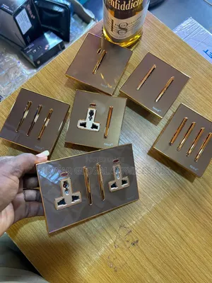 New Slim Switch And Socket Gold And Black