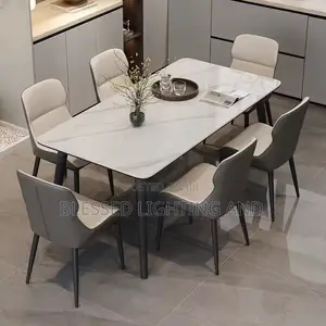 Italian Solid Wooden Dinning Table Technology Cloth Dinning Chairs