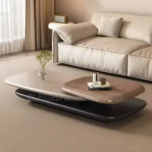 Luxury Italian Rotating Coffee Modern Living Room, Villa Minimalist De