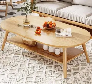 120cm Nordic Wooden Double Layers Center Table