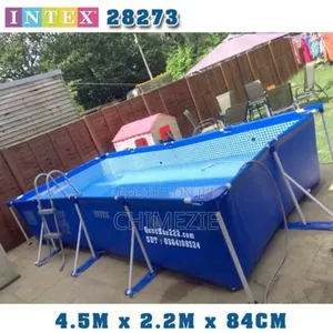 15ft by 7ft Metal Frame Above Ground Family Swimming Pool and Ladder