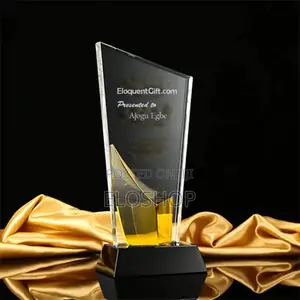 Boat-Shaped Crystal Award