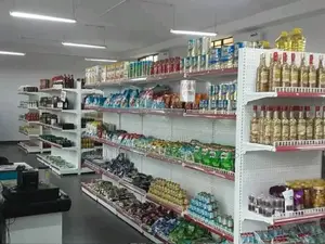 Pre-Eminent Supermarket Double Sided Gondola Display Shelving System