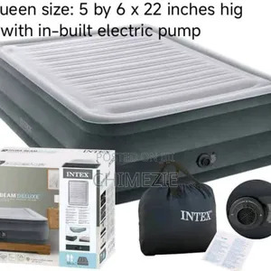 Inflatable Durabeam Deluxe Family Size Air Mattress 5 by 6 by 22inche