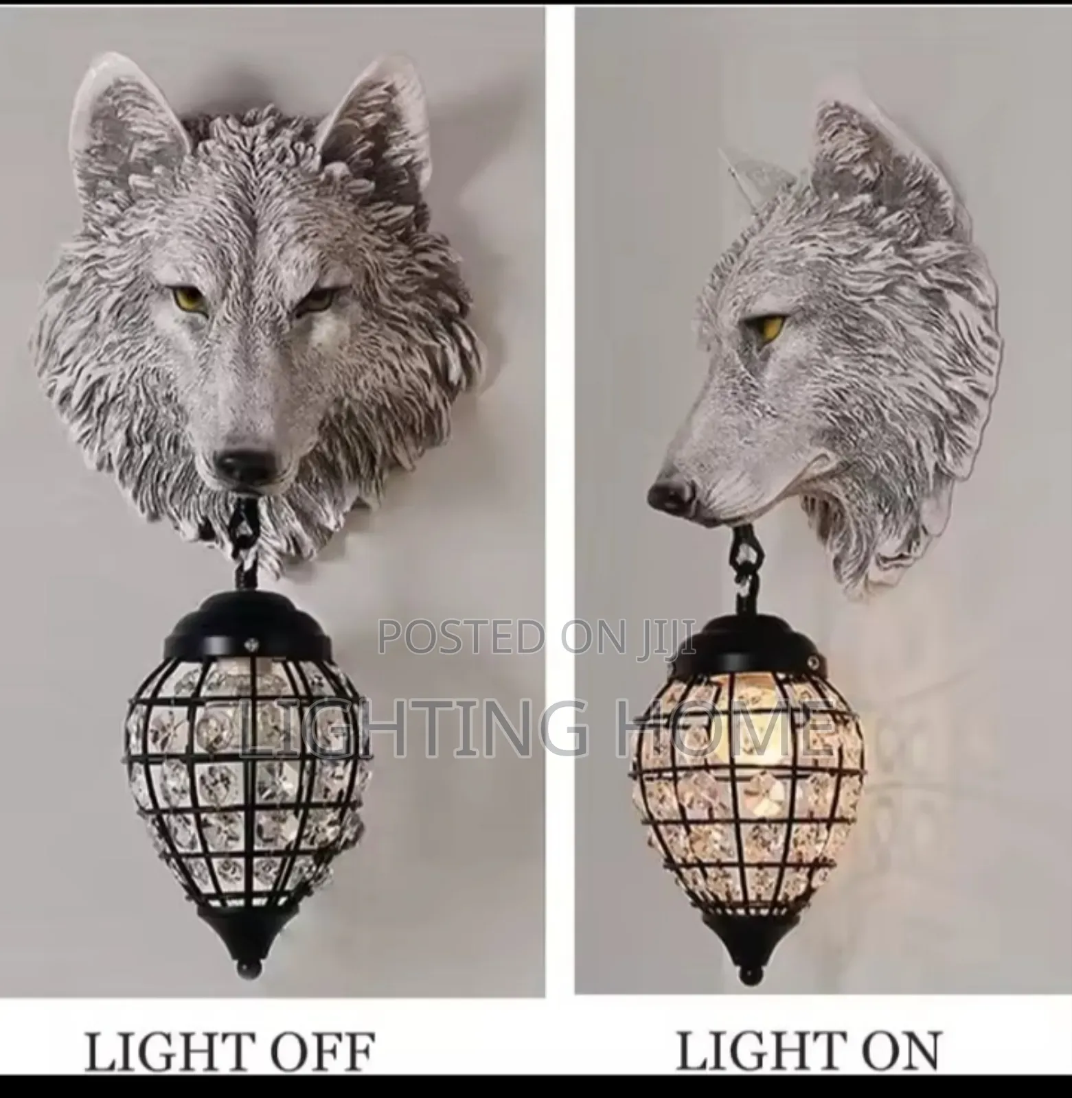 Crystal Wolf Wall Lamp