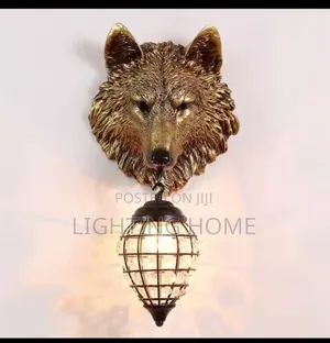 Crystal Wolf Gold Body Wall Lamp